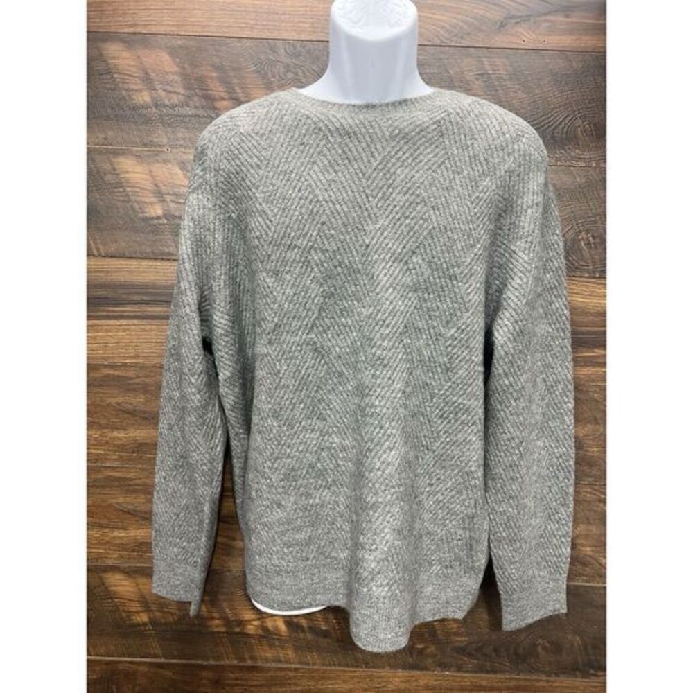 Liverpool Pullover Sweater Men Large Heather Gray‎ Soft Cozy Grandpa Core Preppy